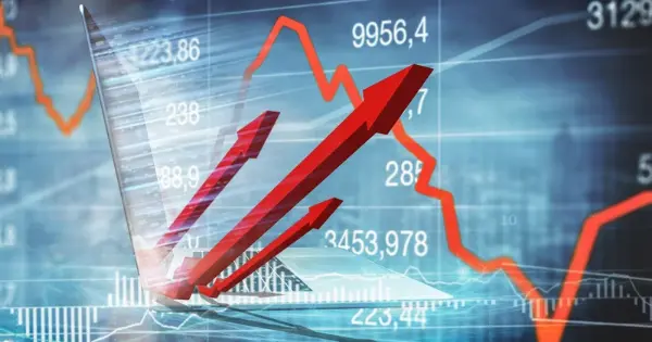 Stock market downturn graph showing market crash