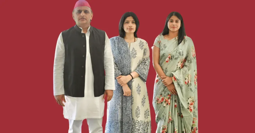 Priya saroj with akhilesh yadav, simple yadav,